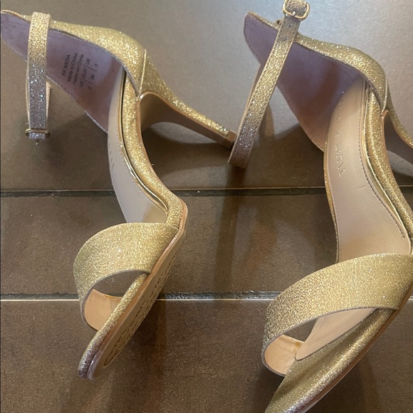 Kelly & Katie Shoes - Kelly & Katie Gold Glitter Ankle-Strap Heels